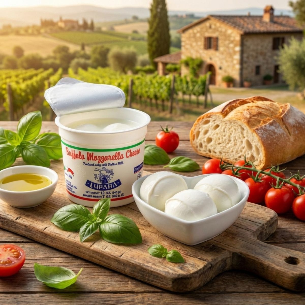 Lupara Buffalo Mozzarella, 7 oz Ball per Cup, 12 Cups