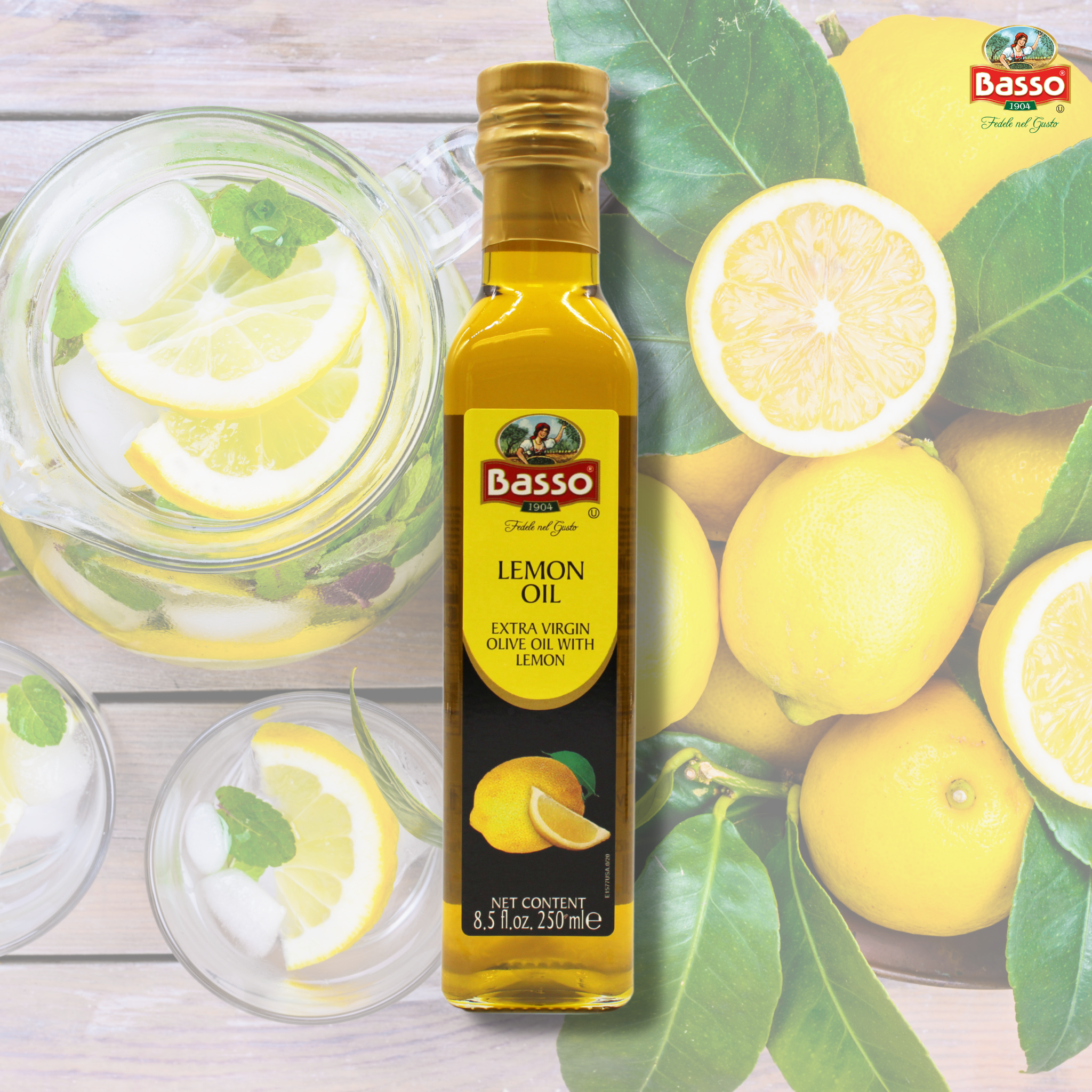 Basso 1904 Infused Extra Virgin Olive Oil Gift Set – 4 x 8.5 fl. oz (250 ml)
