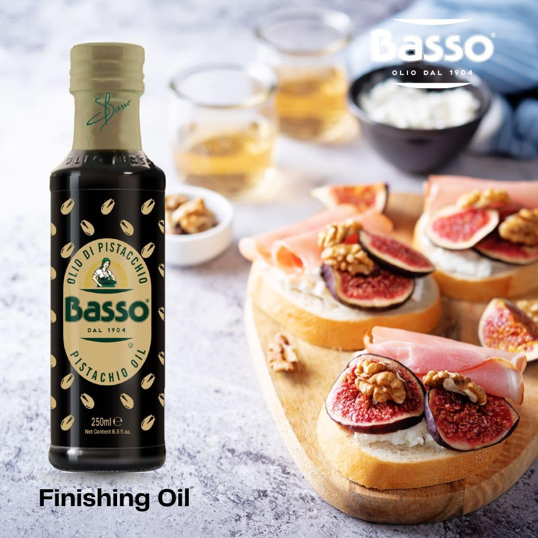 Basso 1904 100% Pistachio Oil – Cold-Pressed Italian Specialty Oil – 250 ml