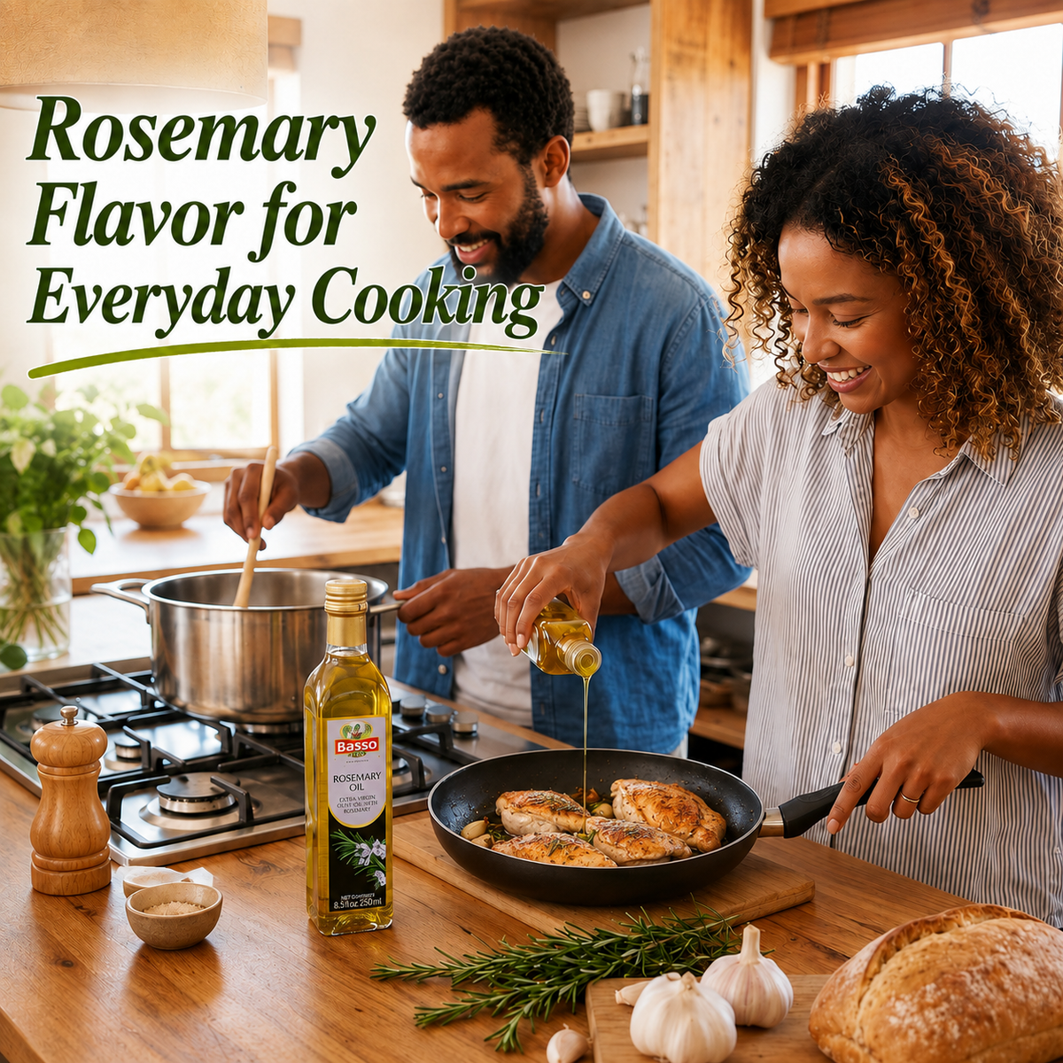 Basso 1904 Rosemary Infused Extra Virgin Olive Oil – Italian Finishing Oil – 8.5 fl oz (250 ml)