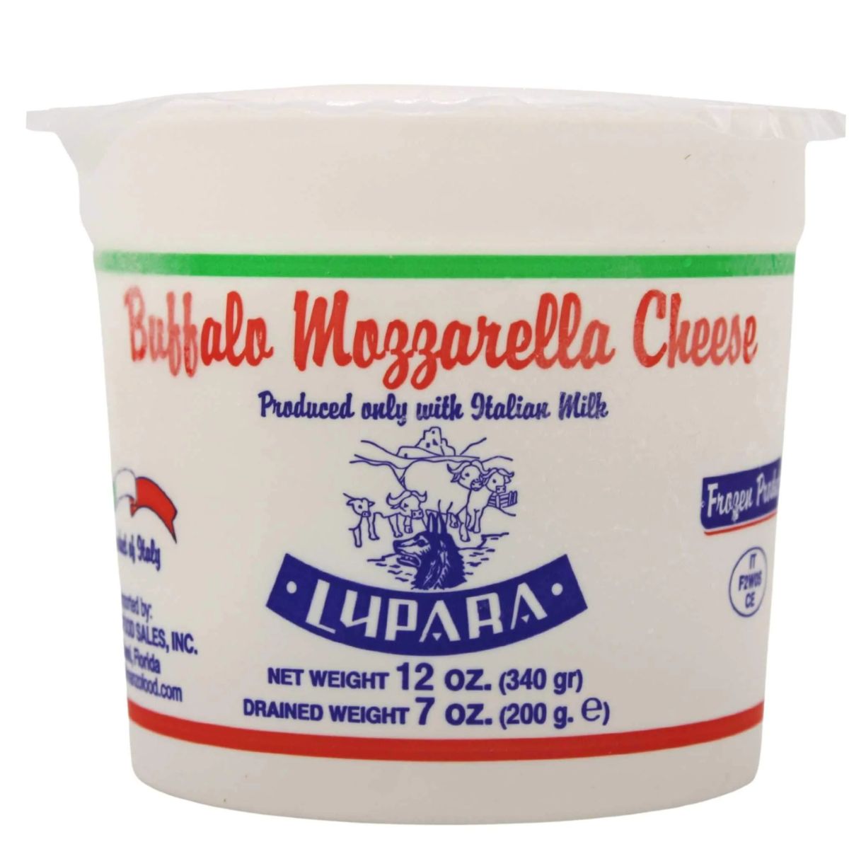 Lupara Buffalo Mozzarella, 7 oz Ball per Cup, 12 Cups