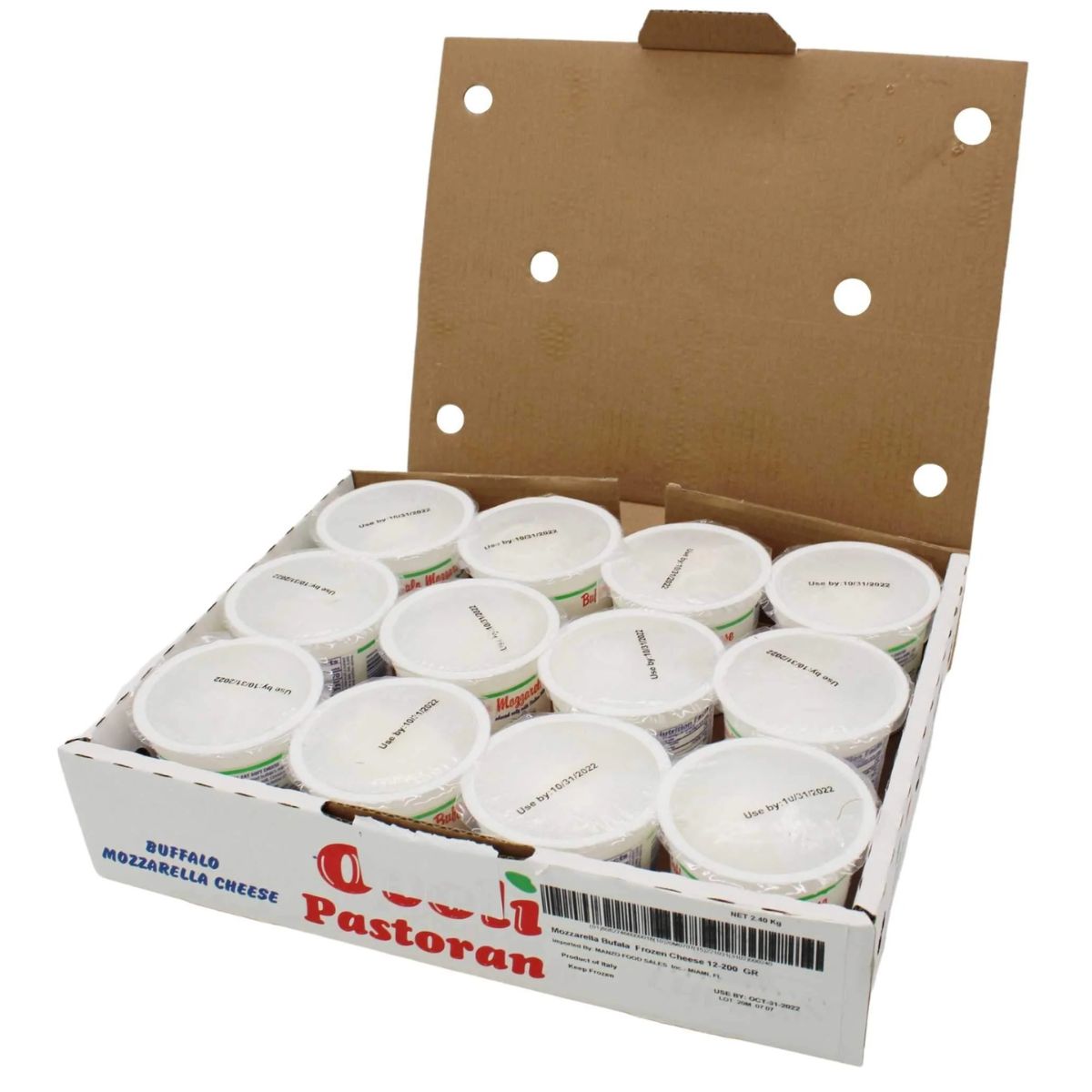 Lupara Buffalo Mozzarella, 7 oz Ball per Cup, 12 Cups