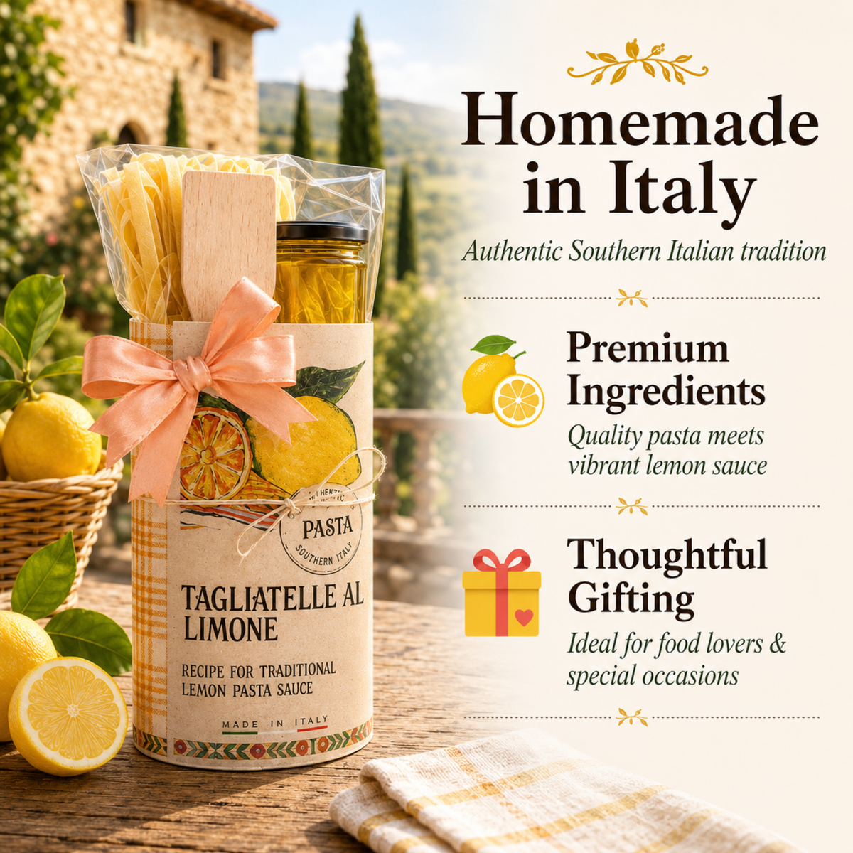 Artigiani dei Sapori, Tagliatelle & Lemon Sauce Pasta Gift Set