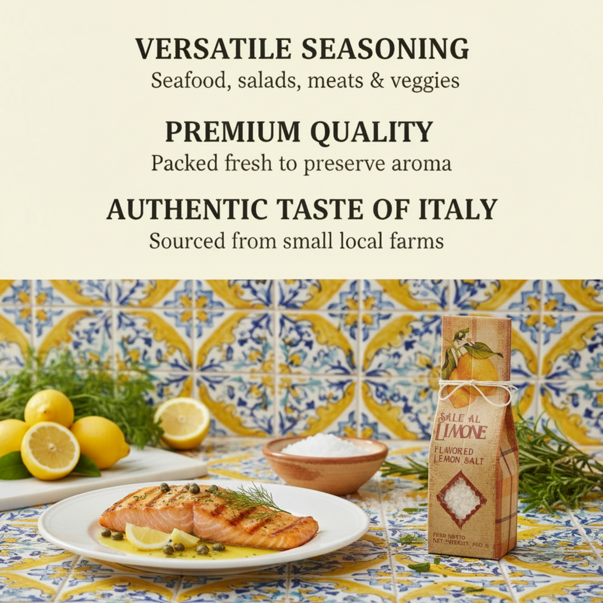 Artigiani dei Sapori, Sicilian Sea Salt with Lemon,  7oz  (198g)