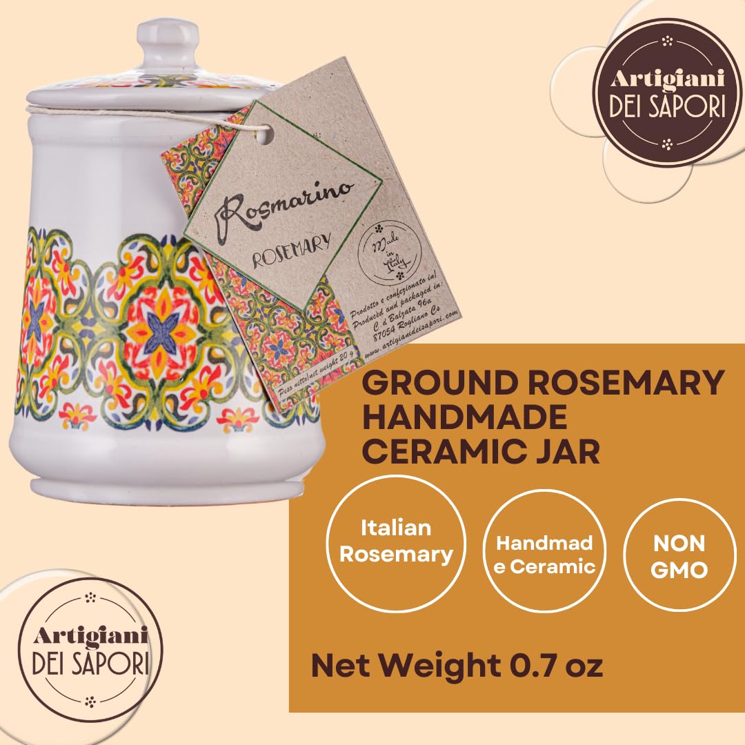 Artigiani dei Sapori, Rosemary in Ceramic Ja, 0.7oz (19g)