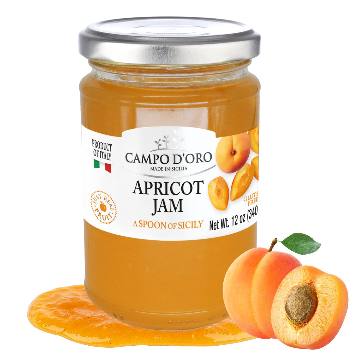 Campo D'Oro, Sicilian Apricot Jam, 12 oz (340g)
