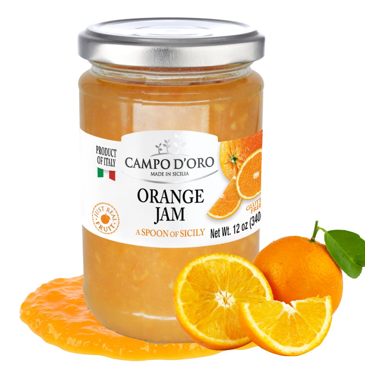 Campo D'Oro, Sicilian Orange Marmalade, 12 oz (340g)