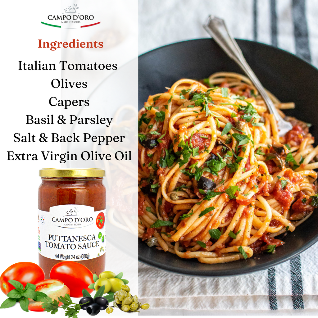 Campo D'Oro, Puttanesca Tomato Sauce, 24 oz