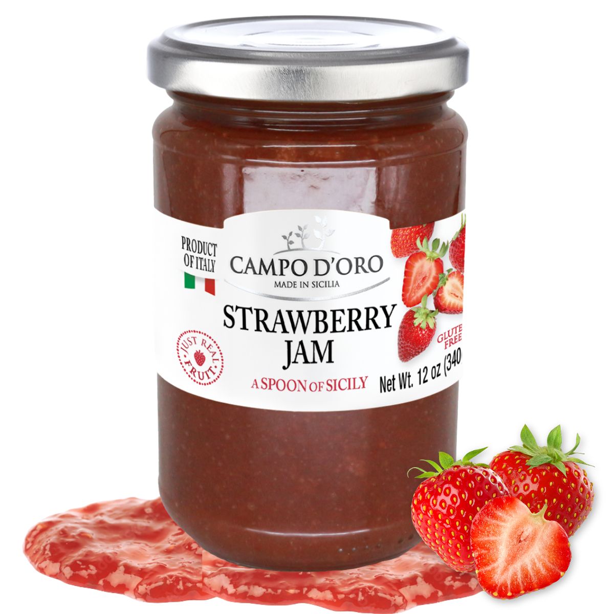 Campo D'Oro, Sicilian Strawberry Jam, 12 oz (340g)