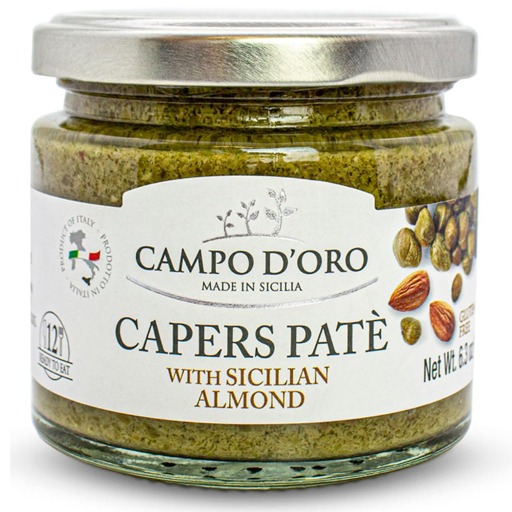 SALE! Campo D'Oro Capers And Sicilian Almond Pate, 6.35oz (180g)