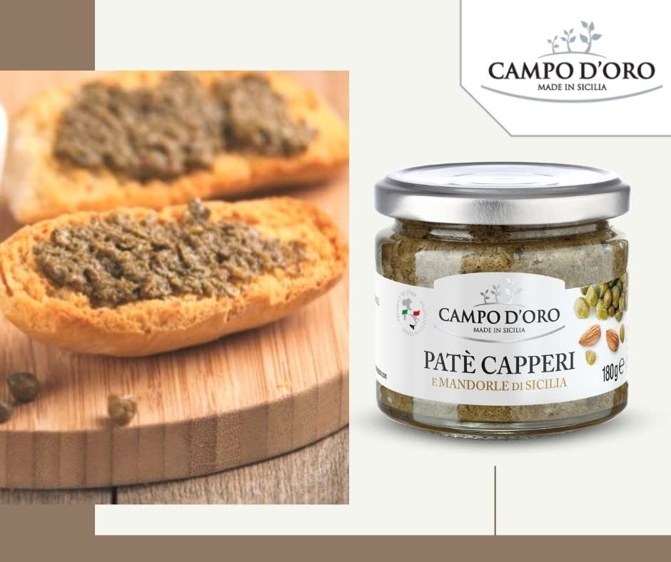SALE! Campo D'Oro Capers And Sicilian Almond Pate, 6.35oz (180g)