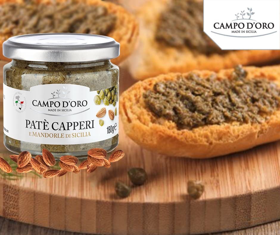 SALE! Campo D'Oro Capers And Sicilian Almond Pate, 6.35oz (180g)