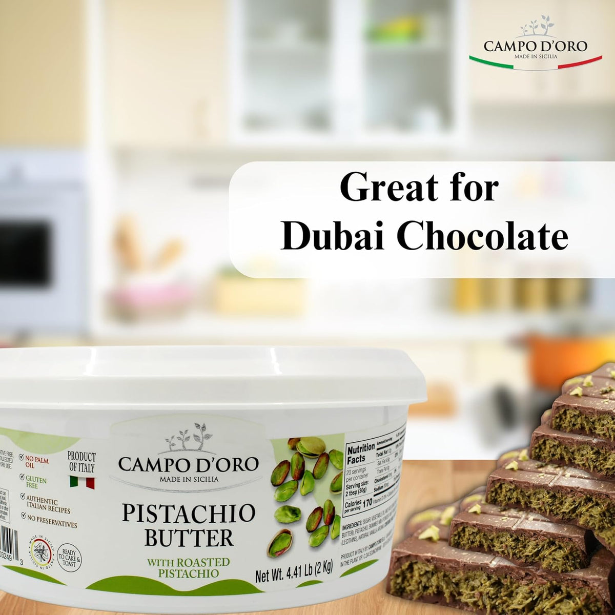 Campo D'Oro, Pistachio Butter Cream, 4.4 lb