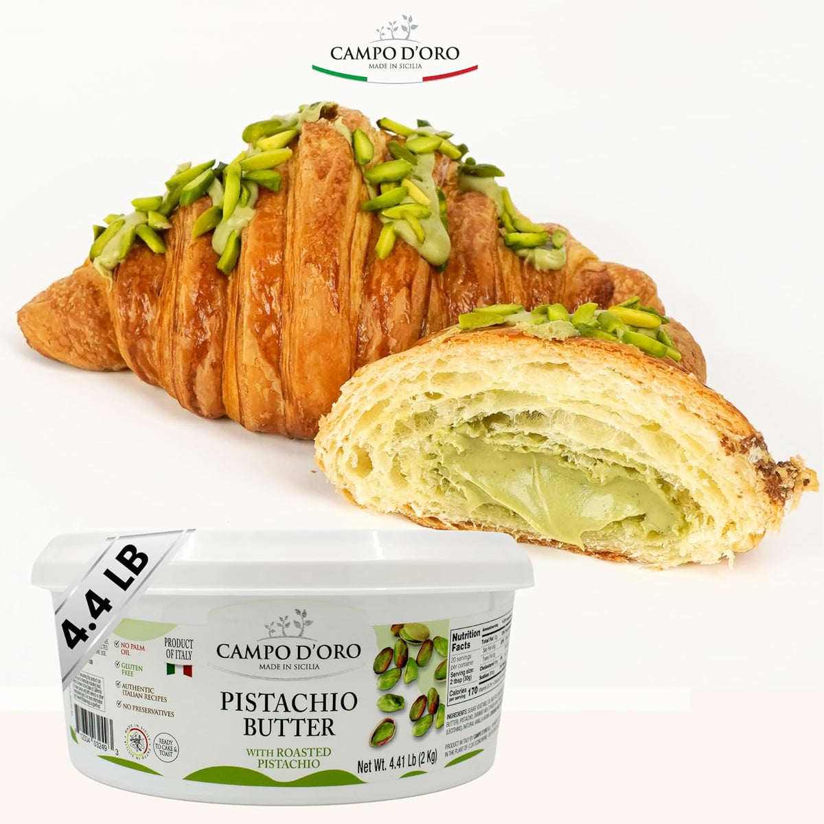 Campo D'Oro, Pistachio Butter Cream, 4.4 lb