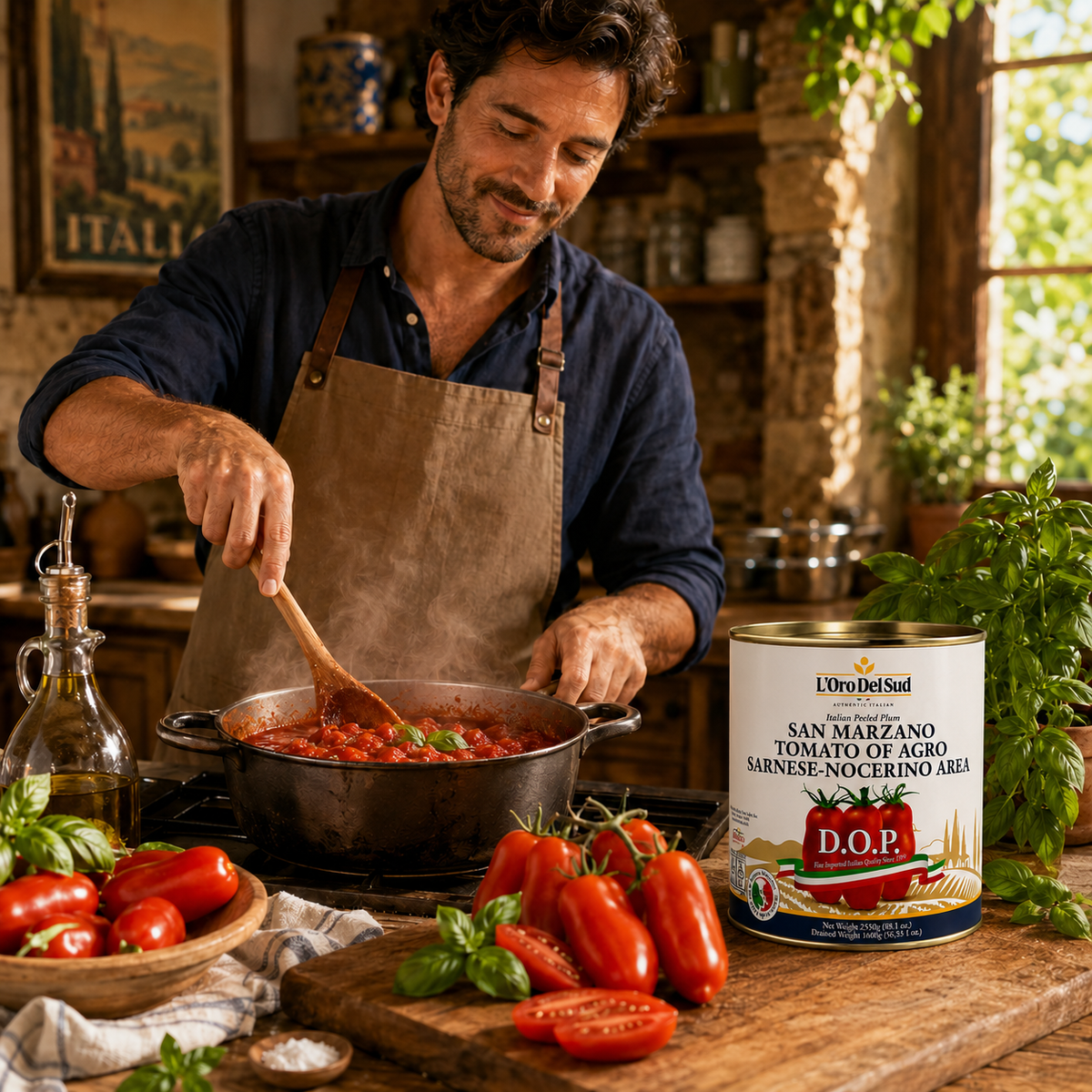 L'Oro Del Sud, D.O.P San Marzano Tomatoes of Agro Sarnese-Nocerino Area, 2550g (89.9 oz)