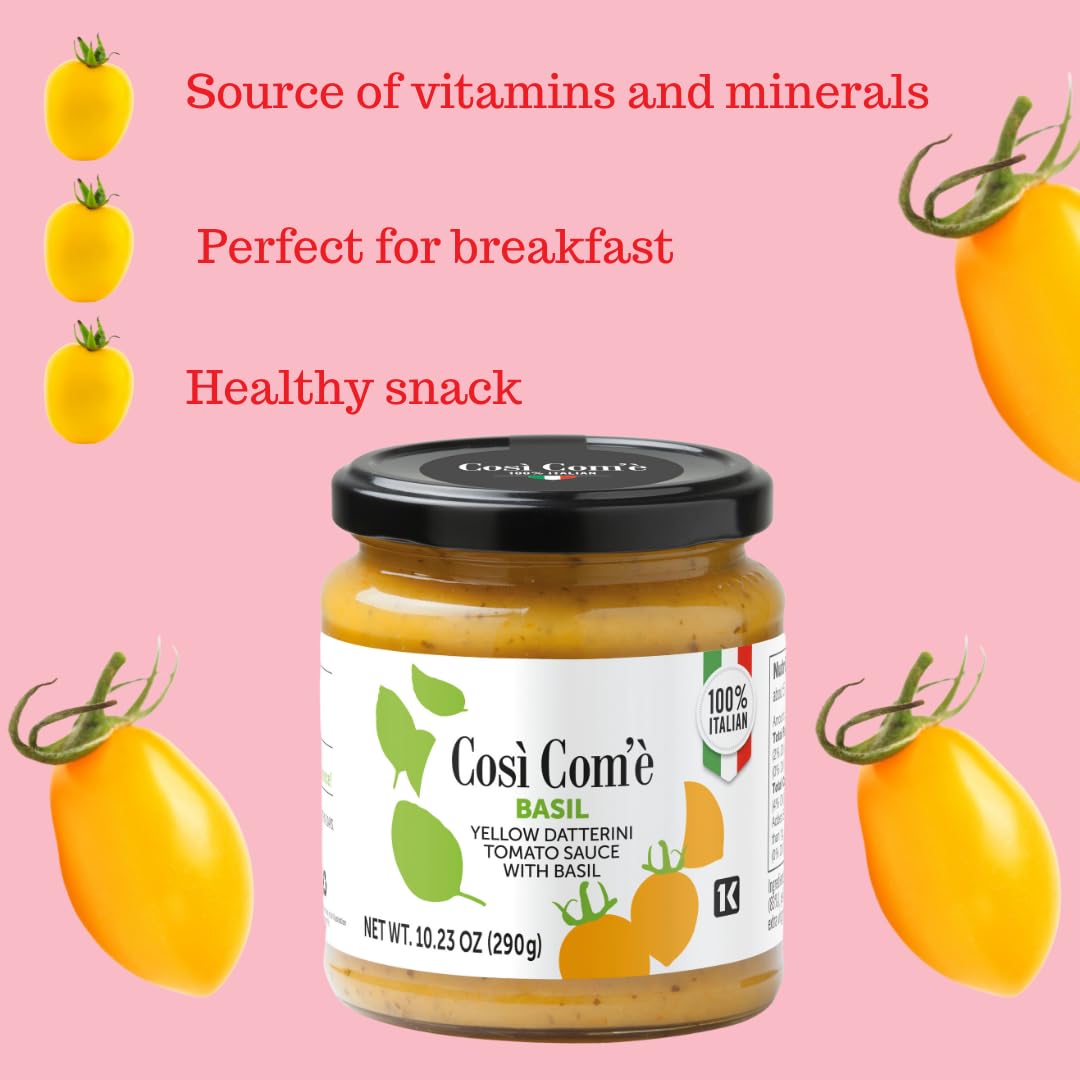 Così Com'è, Yellow Tomato Pasta Sauce with Basil – 10.23 oz (290 g)