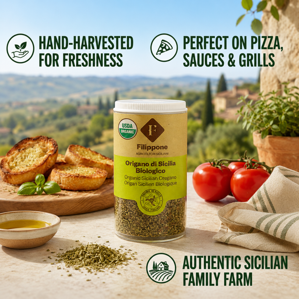 Filippone, Organic Oregano Seasoning, Italian Dried Oregano Shaker, 0.52oz (15g)