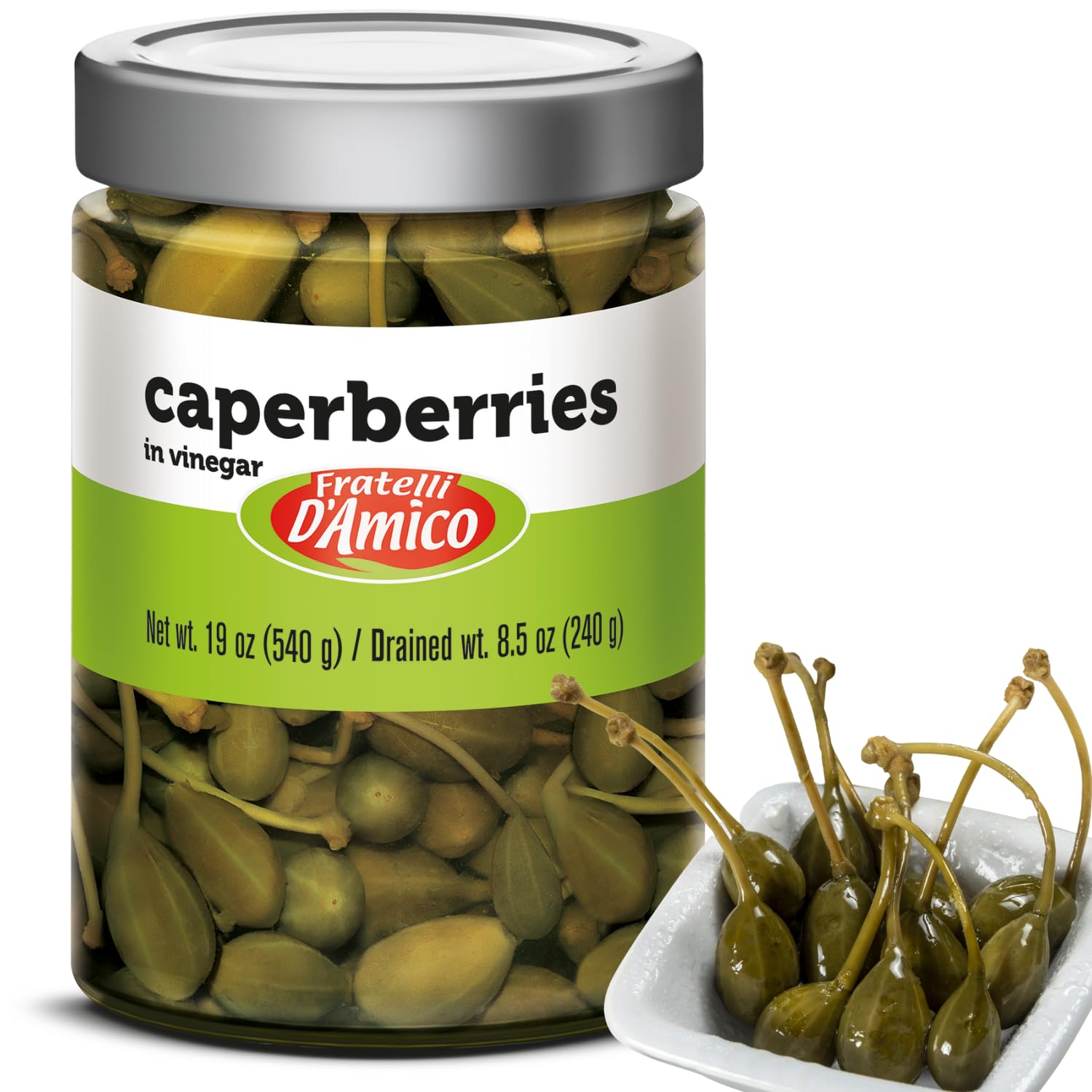 Fratelli D'Amico, Caperberries in vinegar 19oz (540g)
