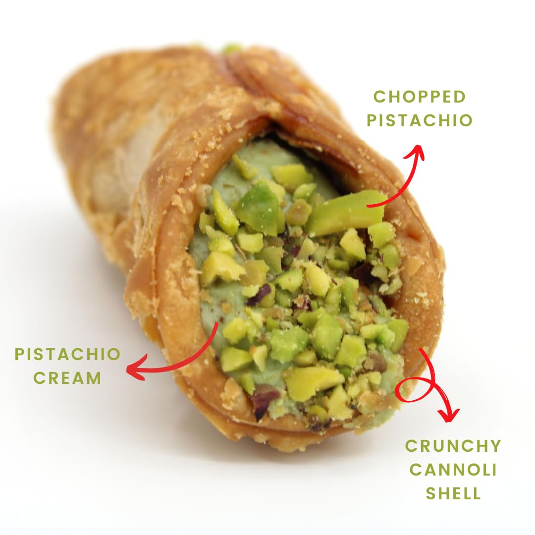 Gusto Etna, Sicilian 8 pcs Cannoli filled with Pistachio Cream Gift Box