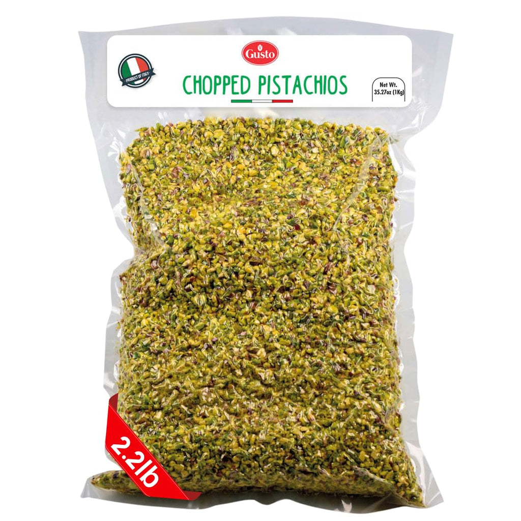 Gusto Etna Sicilian Raw Chopped Pistachios – 1 kg (2.2 lb) Bulk