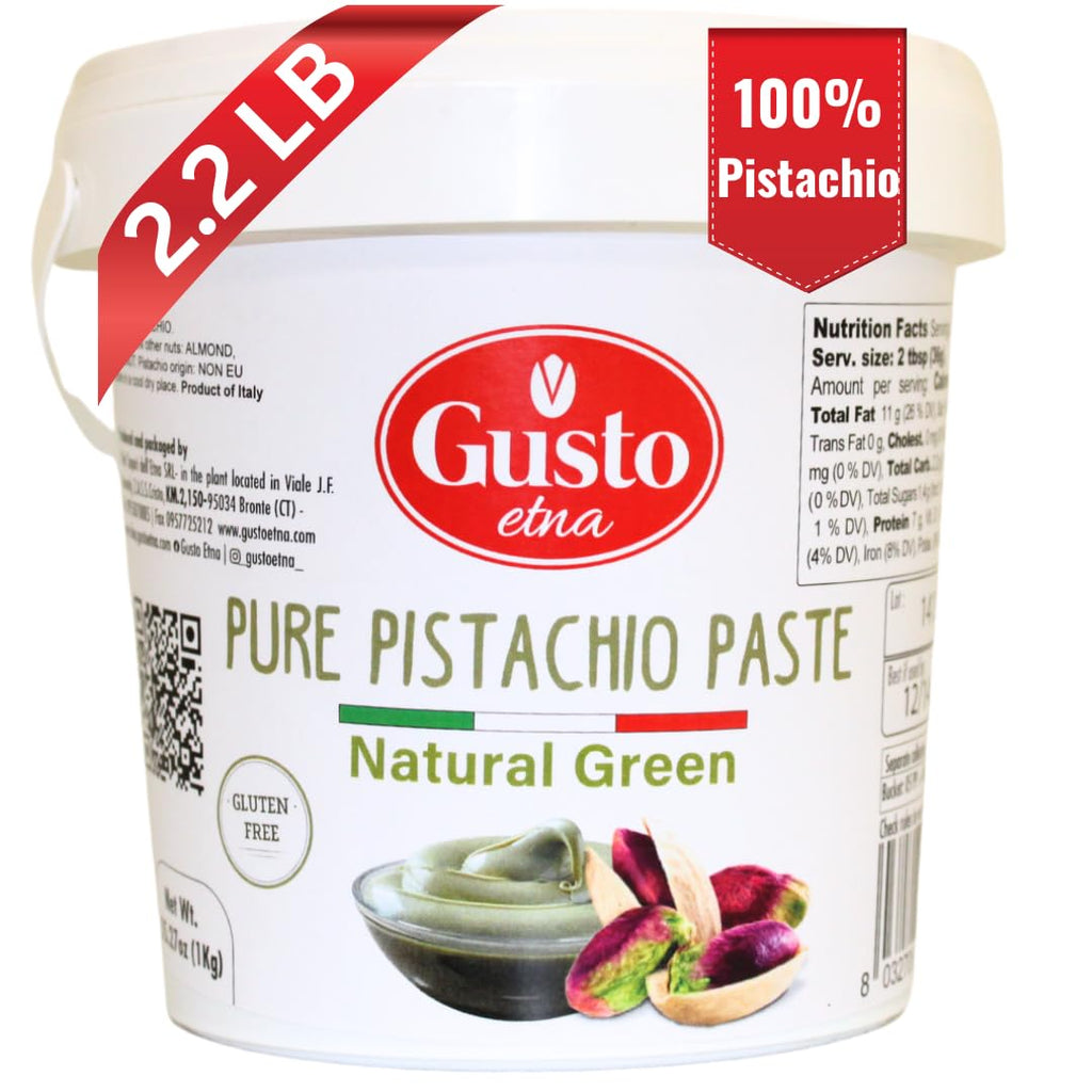 Gusto Etna 100% Pistachio Paste – 1kg / 2.2 lb
