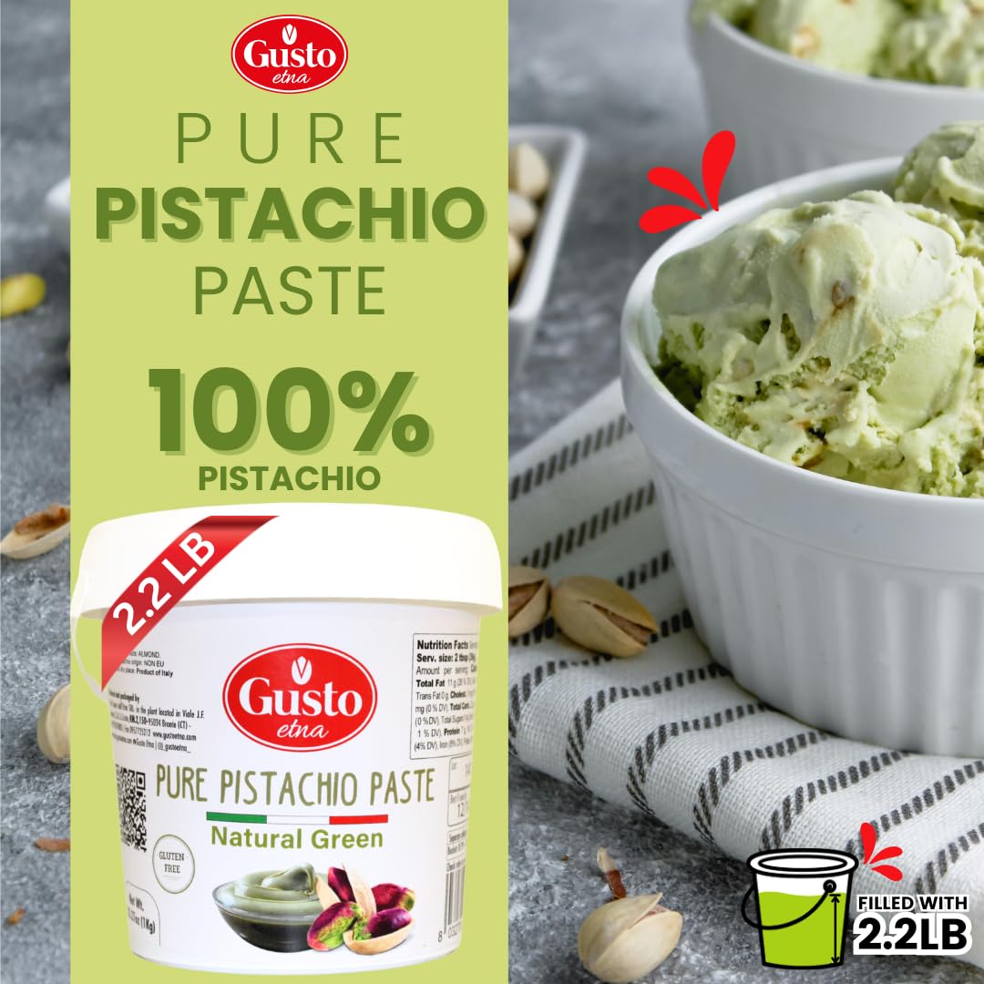 Gusto Etna 100% Pistachio Paste – 1kg / 2.2 lb