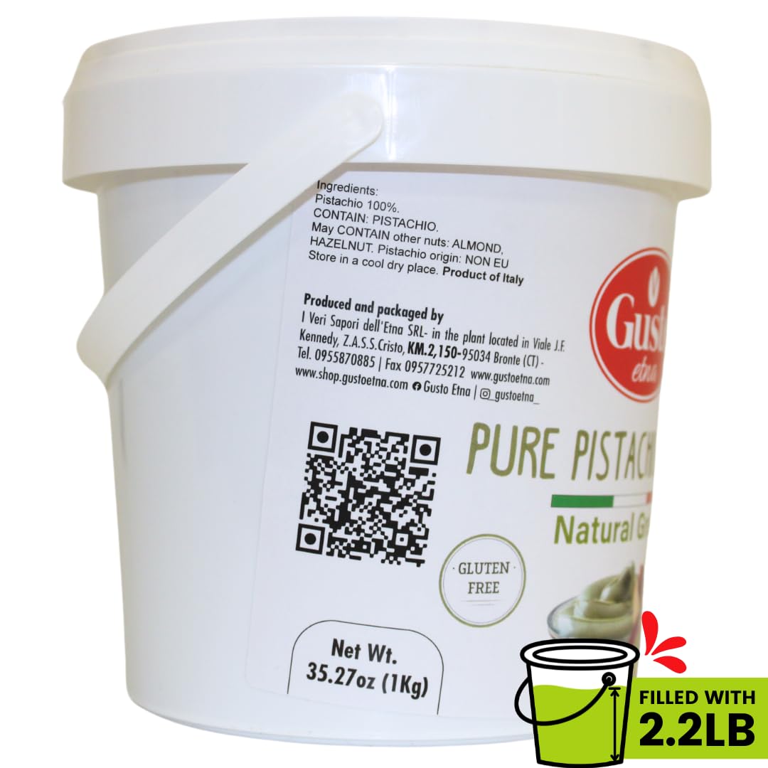 Gusto Etna 100% Pistachio Paste – 1kg / 2.2 lb