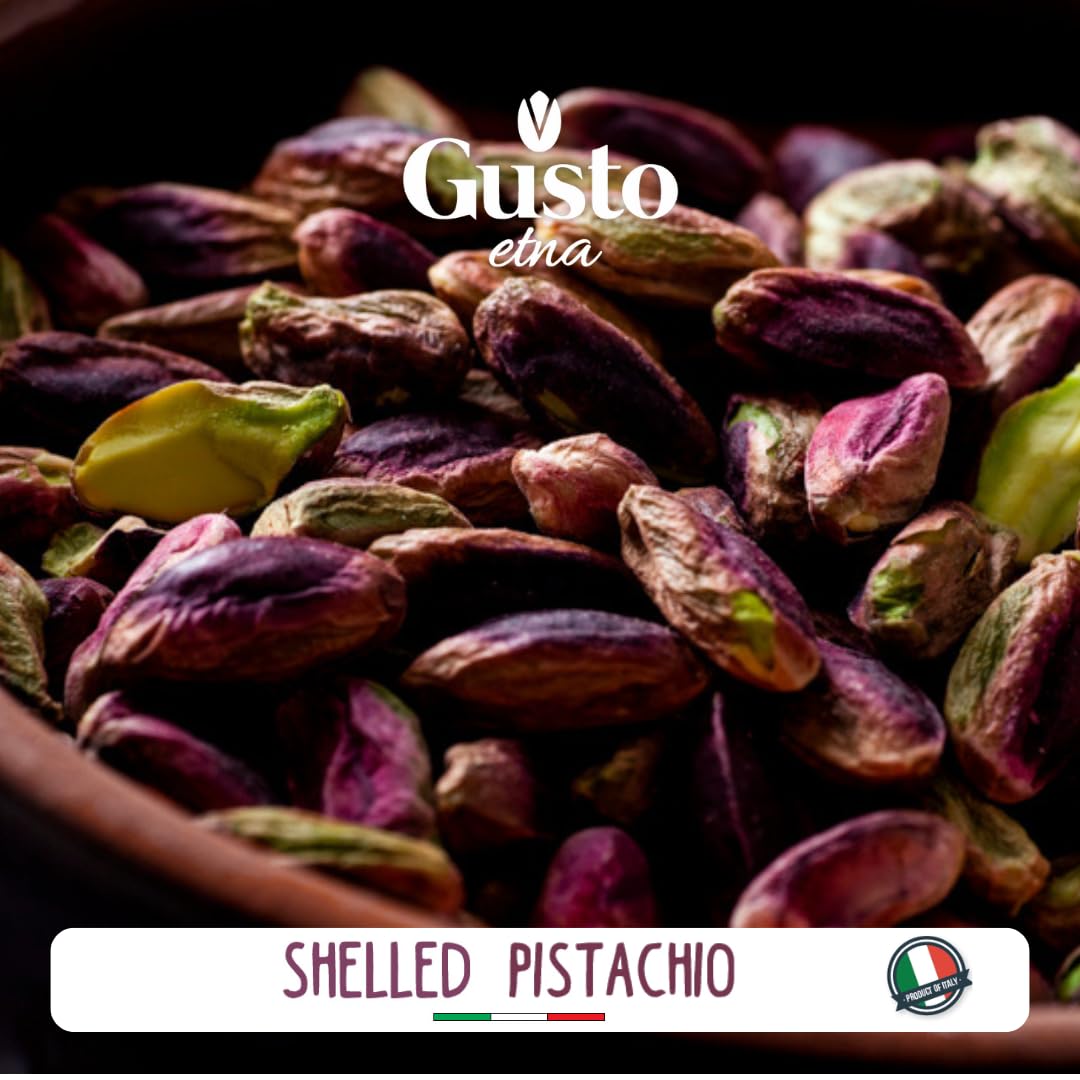 Gusto Etna Certified 100% Sicilian Pistachios from Bronte – Raw, Shelled, Unsalted, 250g / 8.8 oz