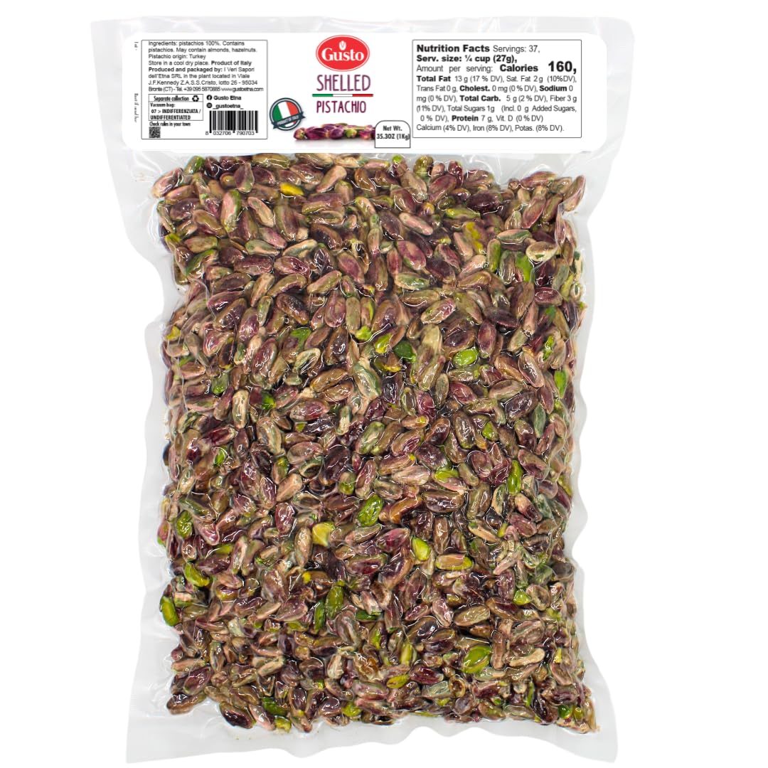 Gusto Etna Turkish Raw Pistachios - Product of Turkey – 1kg / 2.2 lb Bulk