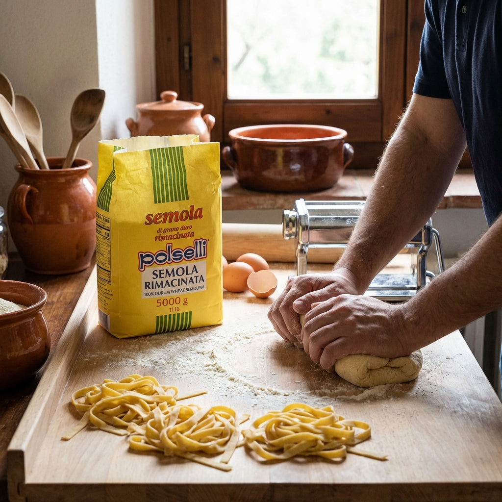 LIQUIDATION! Polselli, Semola Flour, Semolina Rimachinata di Grano Duro 2.2 lb (1 kg) BEST BY 12/06/2025