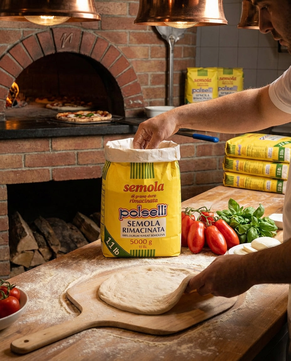 LIQUIDATION! Polselli, Semola Flour, Semolina Rimachinata di Grano Duro 2.2 lb (1 kg) BEST BY 12/06/2025