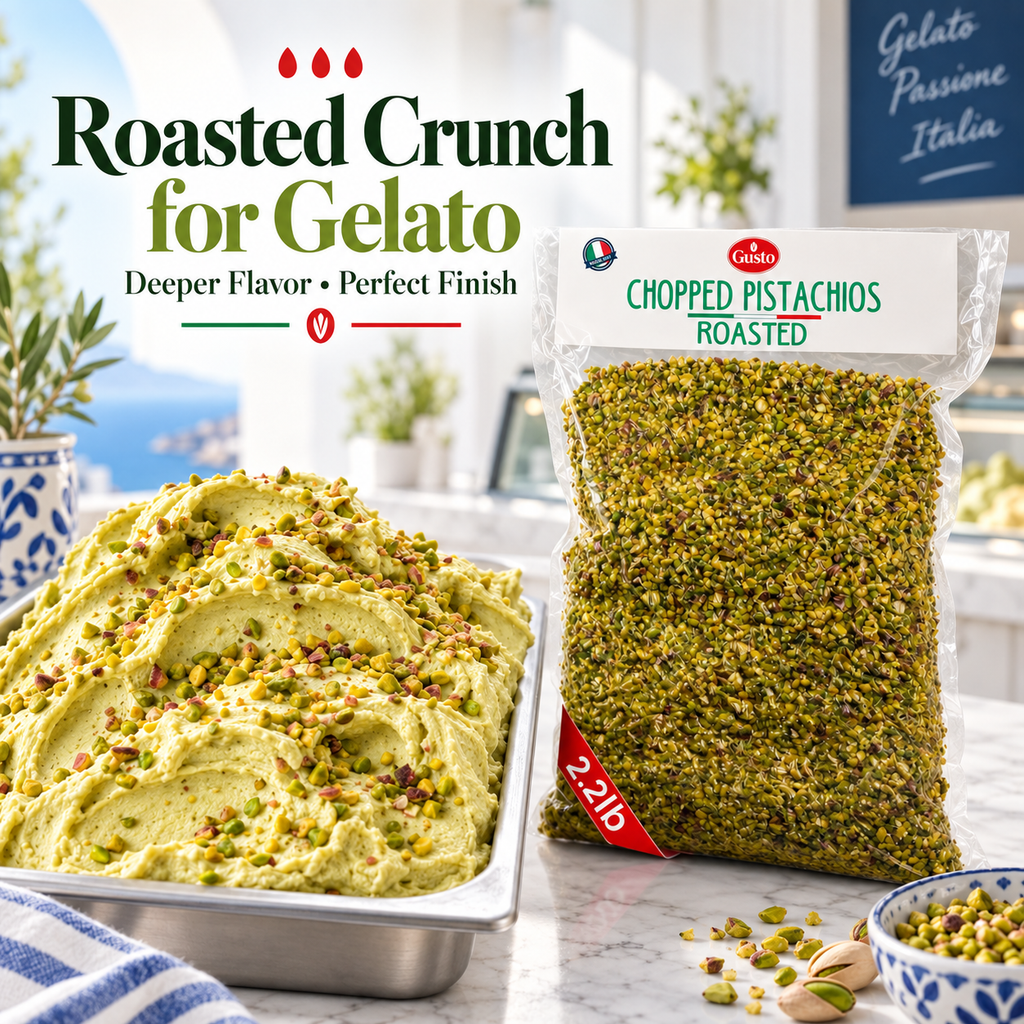 Gusto Etna Sicilian Roasted Chopped Pistachios – 1kg (2.2 lb) Bulk