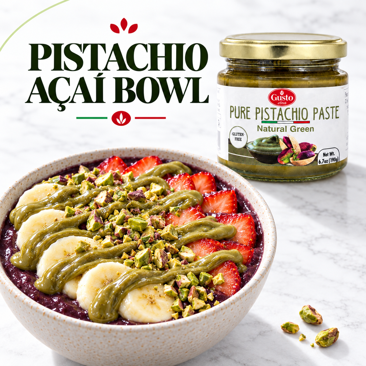 Gusto Etna 100% Sicilian Pistachio Paste – Unsweetened – 172g (6.07 oz)
