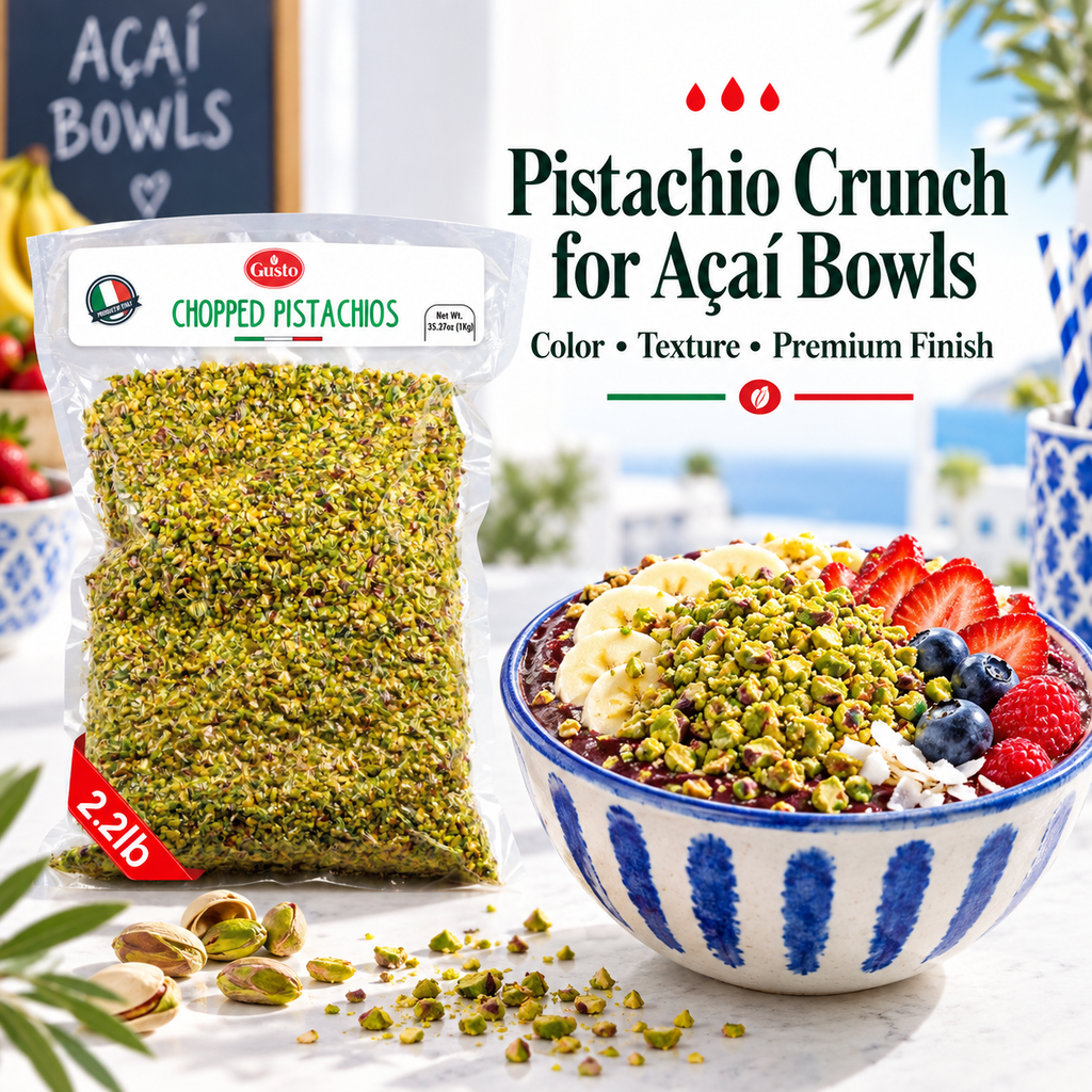 Gusto Etna Sicilian Raw Chopped Pistachios – 1 kg (2.2 lb) Bulk