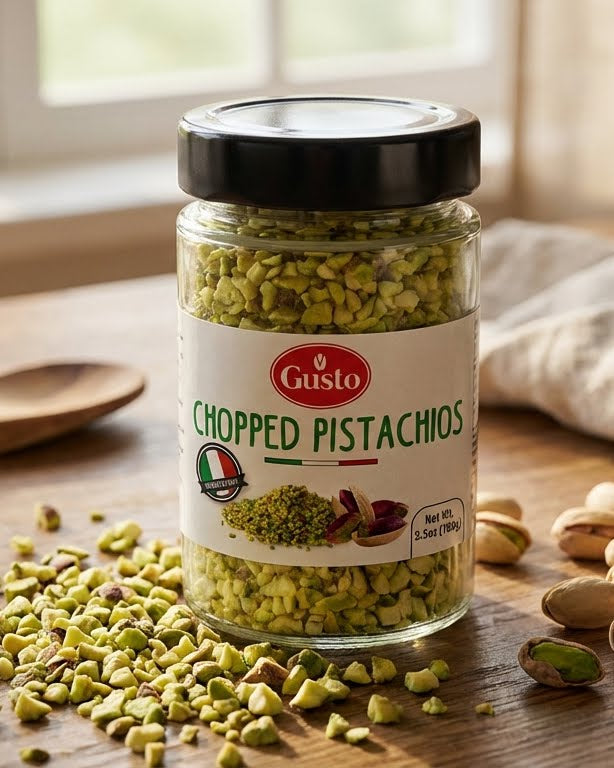 Gusto Etna Sicilian Raw Chopped Pistachios – 100g (3.5 oz)