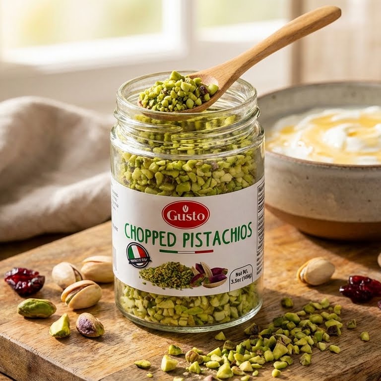 Gusto Etna Sicilian Raw Chopped Pistachios – 100g (3.5 oz)
