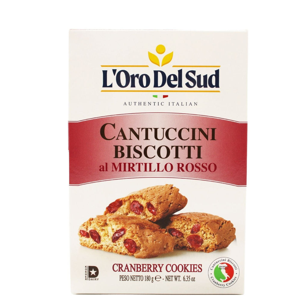 L'Oro Del Sud Cantuccini Biscotti with Cranberries, 6.35 oz