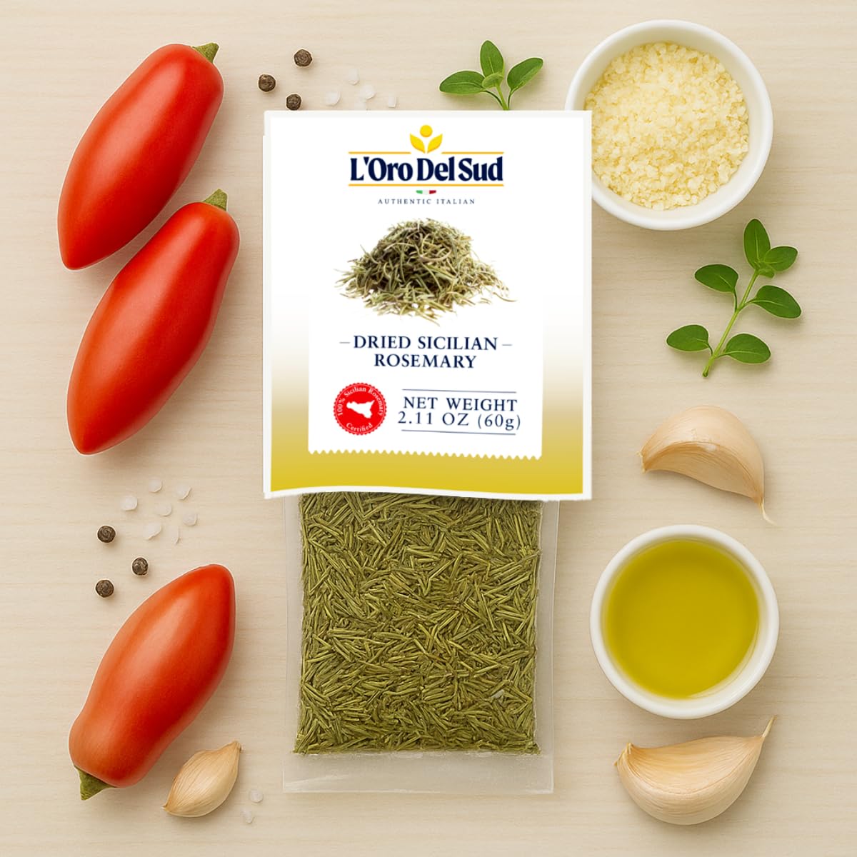 L’Oro Del Sud, Sicilian Rosemary Loose, 2.11 oz (60 g)