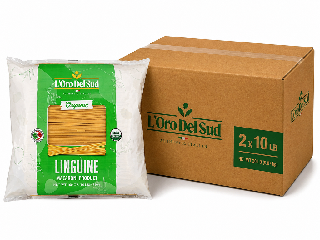 L'Oro Del Sud, Organic Linguine Pasta, 2 Pack x 10 lb