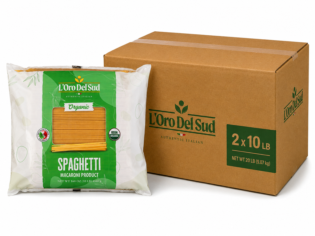 L'Oro Del Sud, Organic Spaghetti Pasta  2 Pack x 10 lb