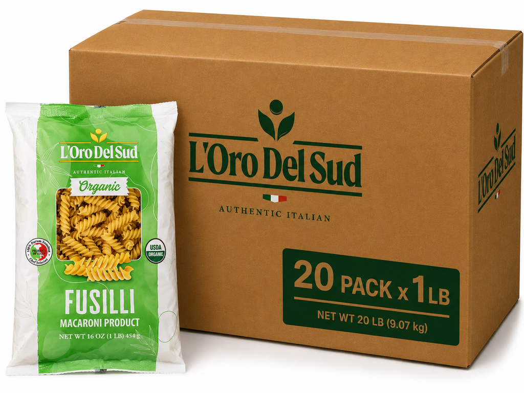 L'Oro Del Sud, Organic Fusilli Pasta, 20 Pack x 1 lb