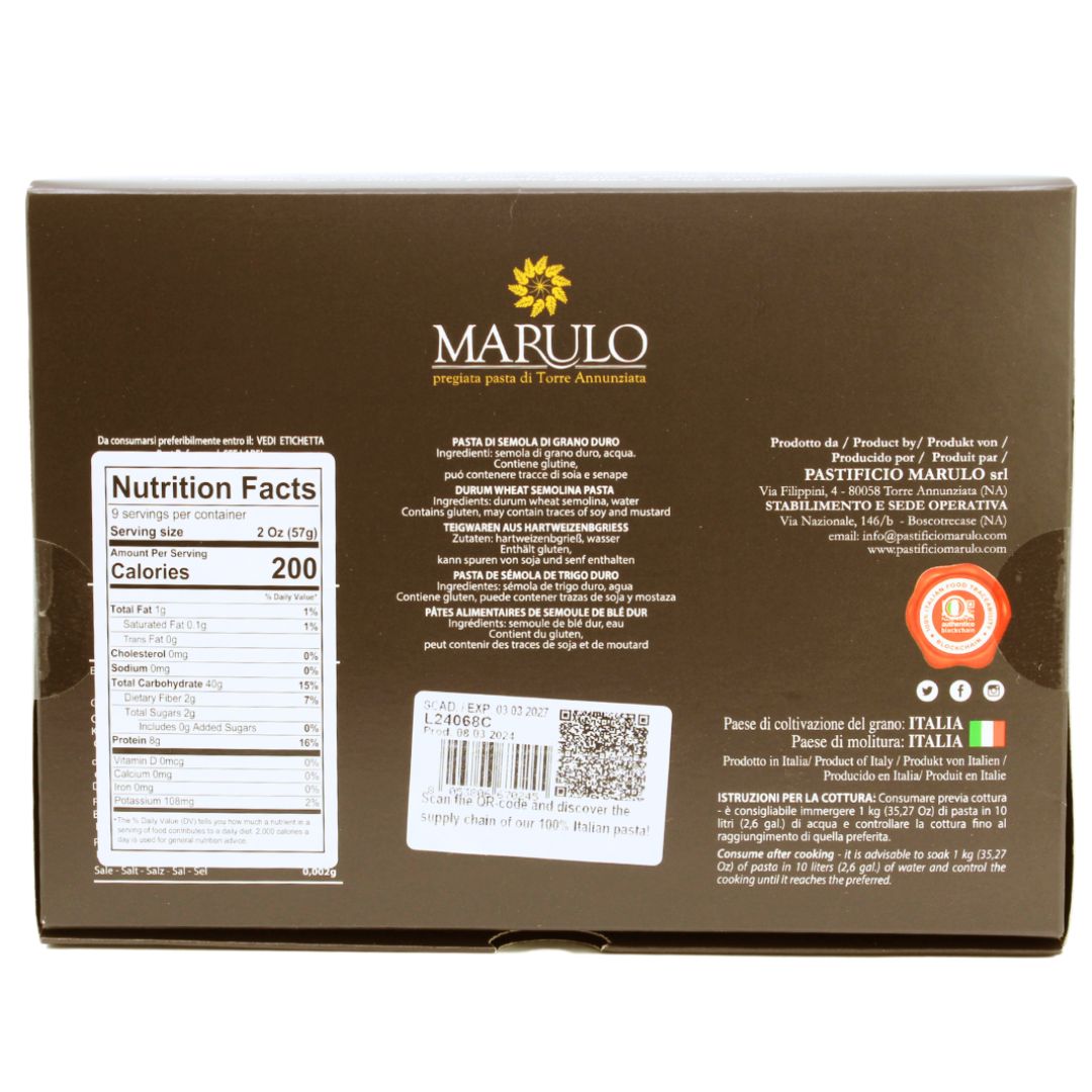 Marulo, Organic Calamarata Bronze Die-Cut Pasta 500g