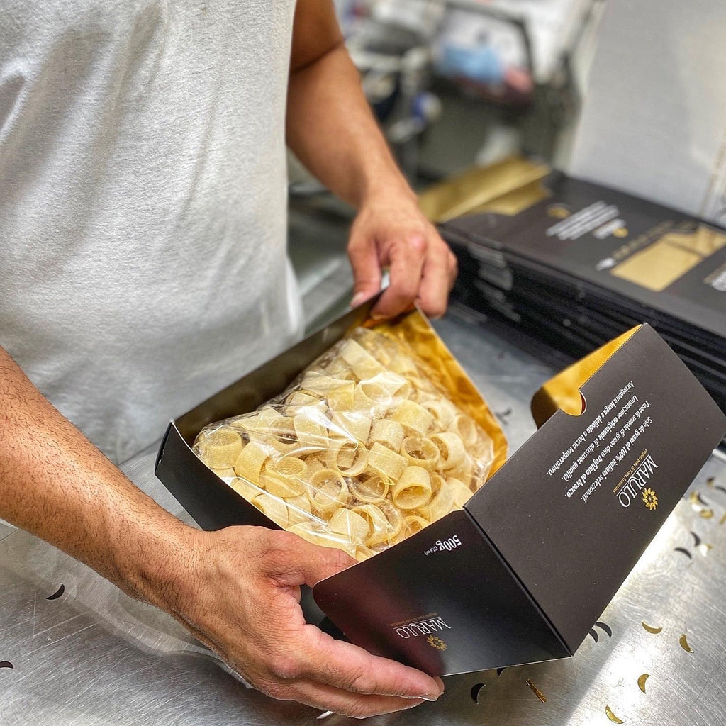 Marulo, Organic Calamarata Bronze Die-Cut Pasta 500g