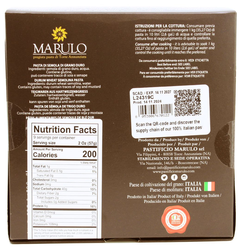 Marulo, Organic Penne Rigate Homemade Artisan Pasta 500g