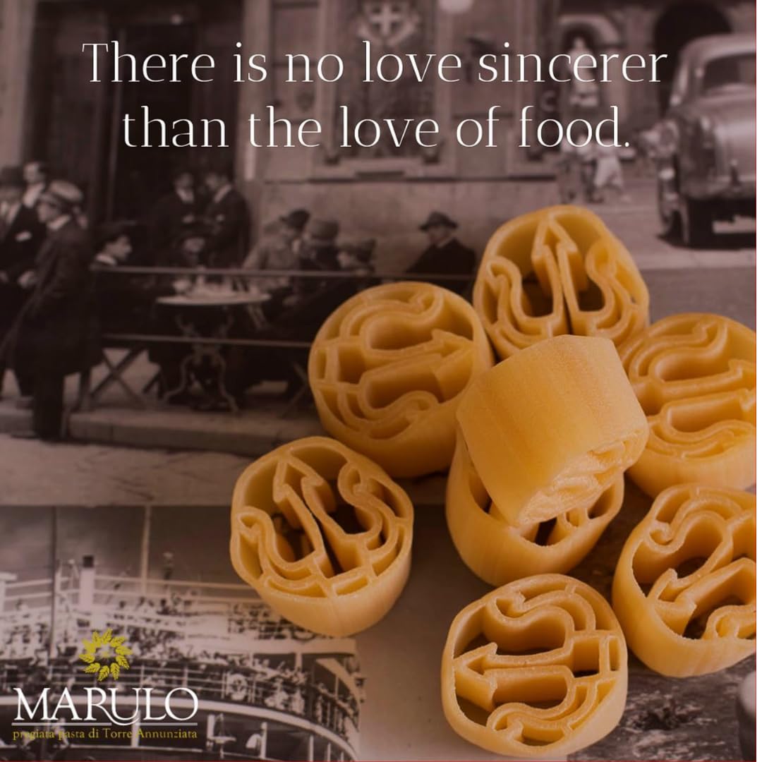 Marulo,Tritone Oplontino Pasta, Artisan Bronze Die-Cut Pasta, 12 Pack x 1.1 lb