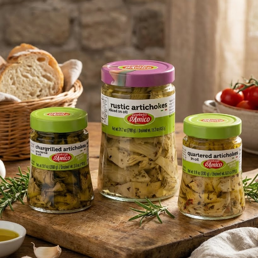 SALE! Fratelli D'Amico, Rustic Artichokes Sliced in oil, 24.7oz (700g) best by June 2026