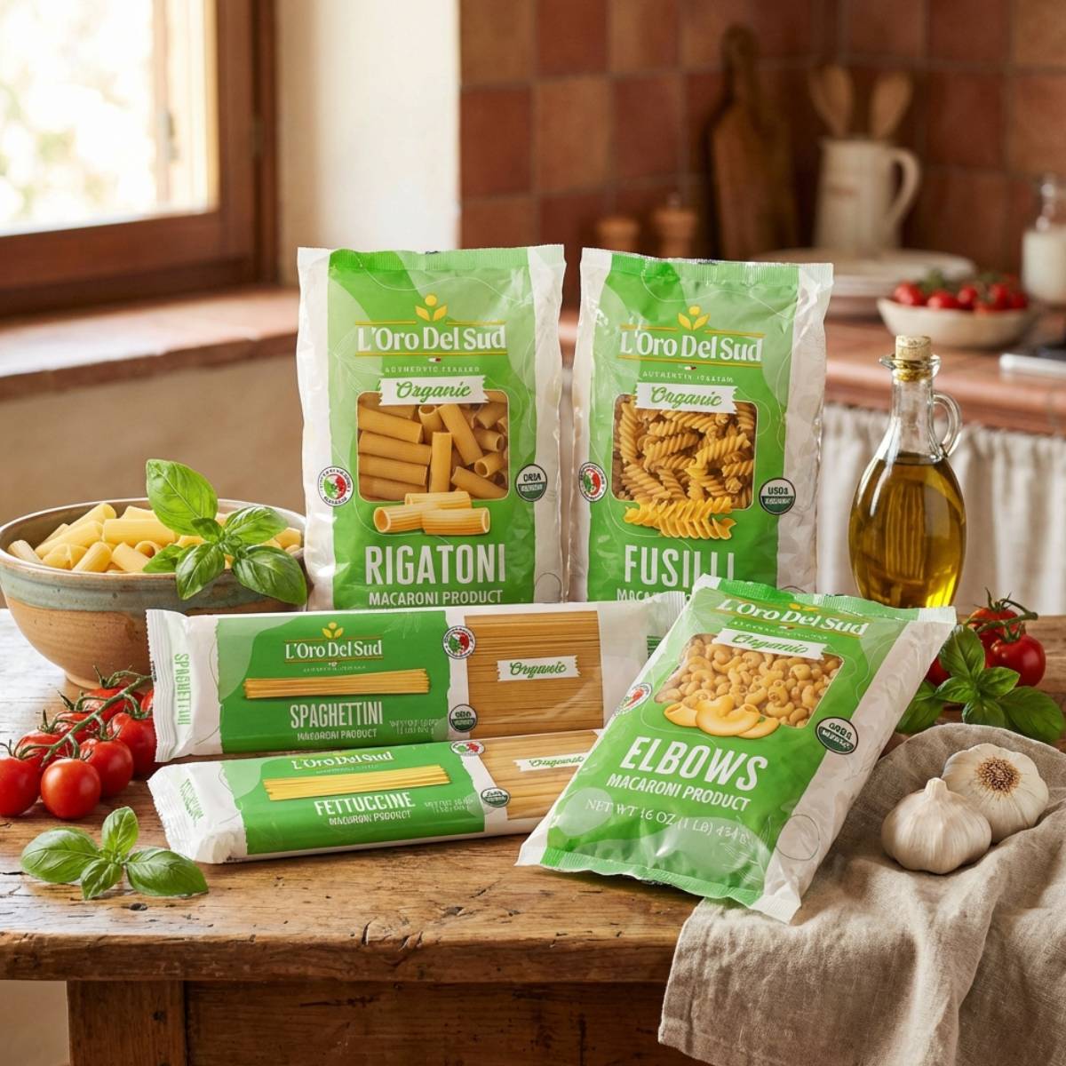 L'Oro Del Sud, Organic Elbows Pasta, 20 Pack x 1 lb