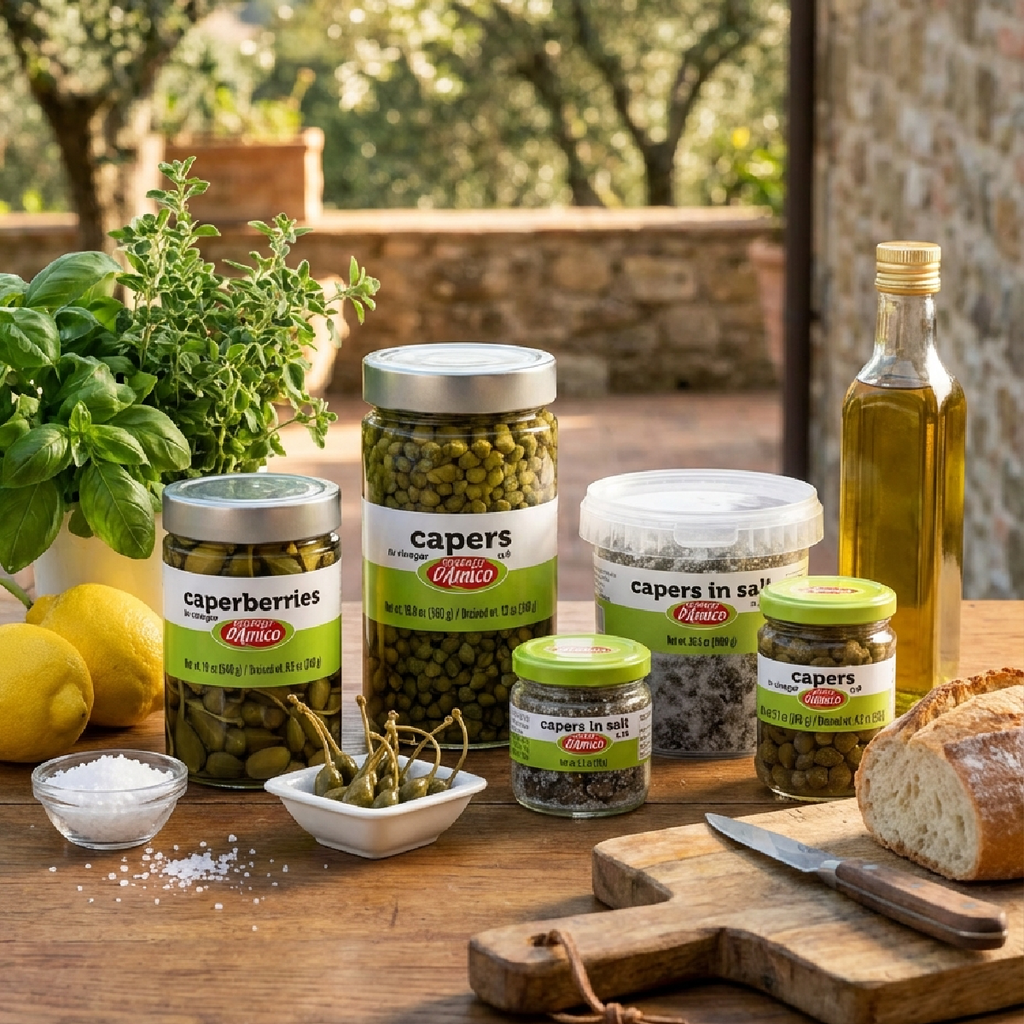 Fratelli D'Amico, Capers in Vinegar, no 9, 19.5oz, (580g)