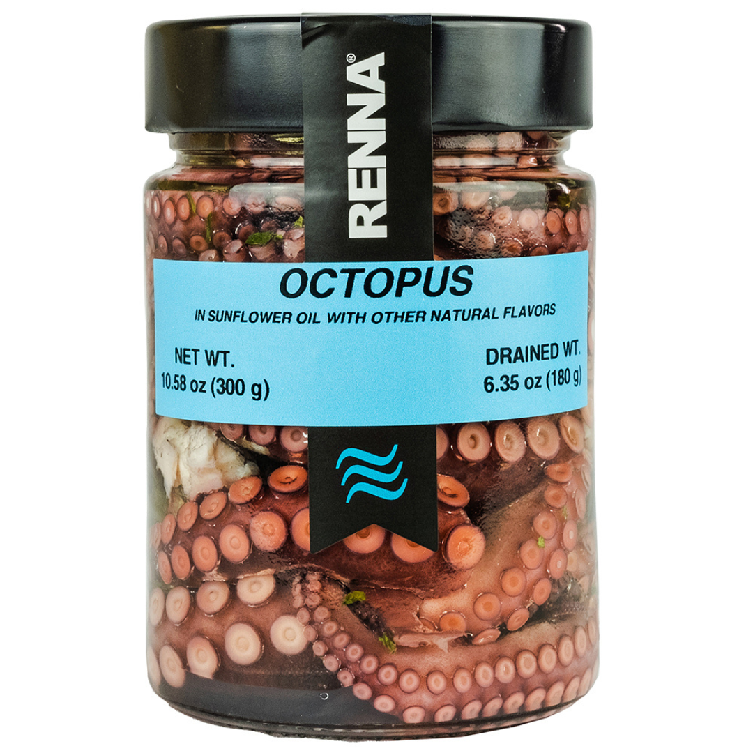 SALE! Renna, Fresh & Delicious Whole Octopus Tentacles in Oil, Tender, 10.58oz
