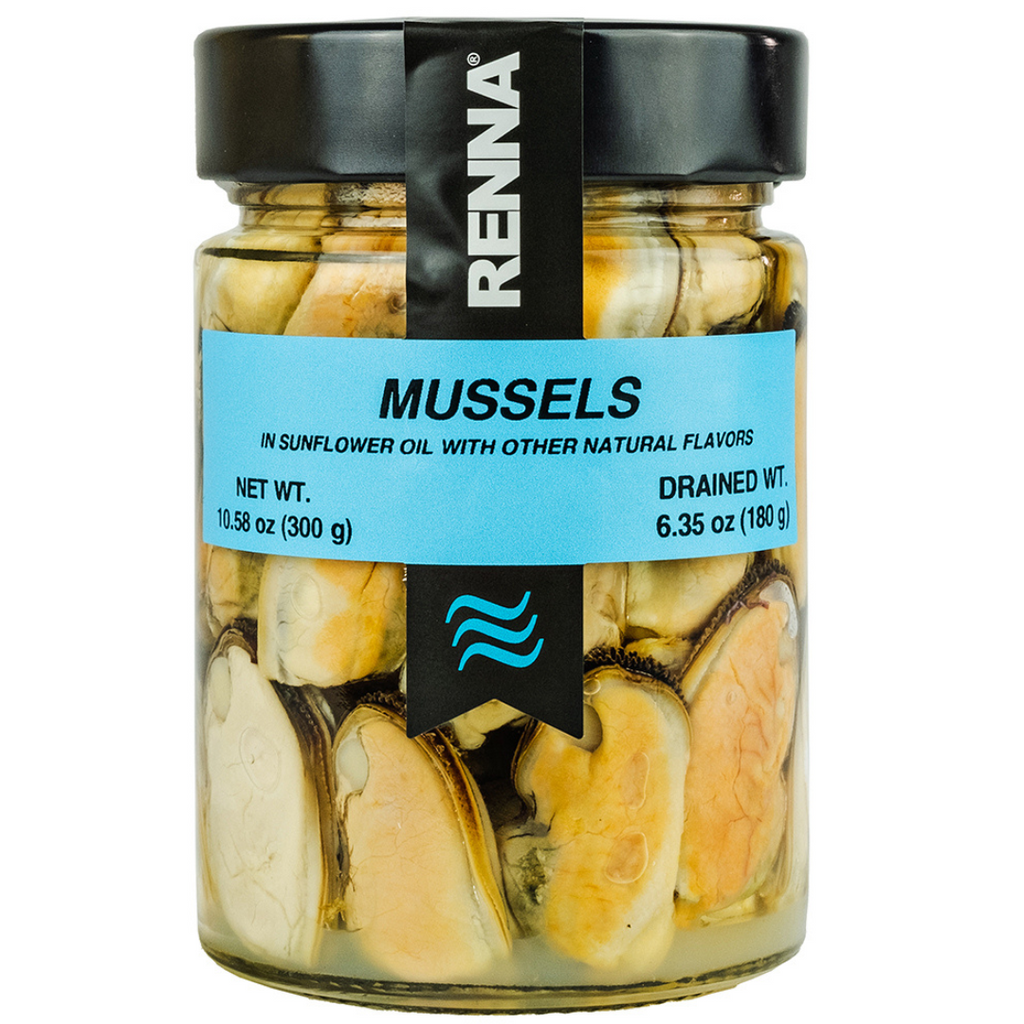 SALE! Renna, Succulent Mussels Preserved in Sunflower Oil, 10.58oz